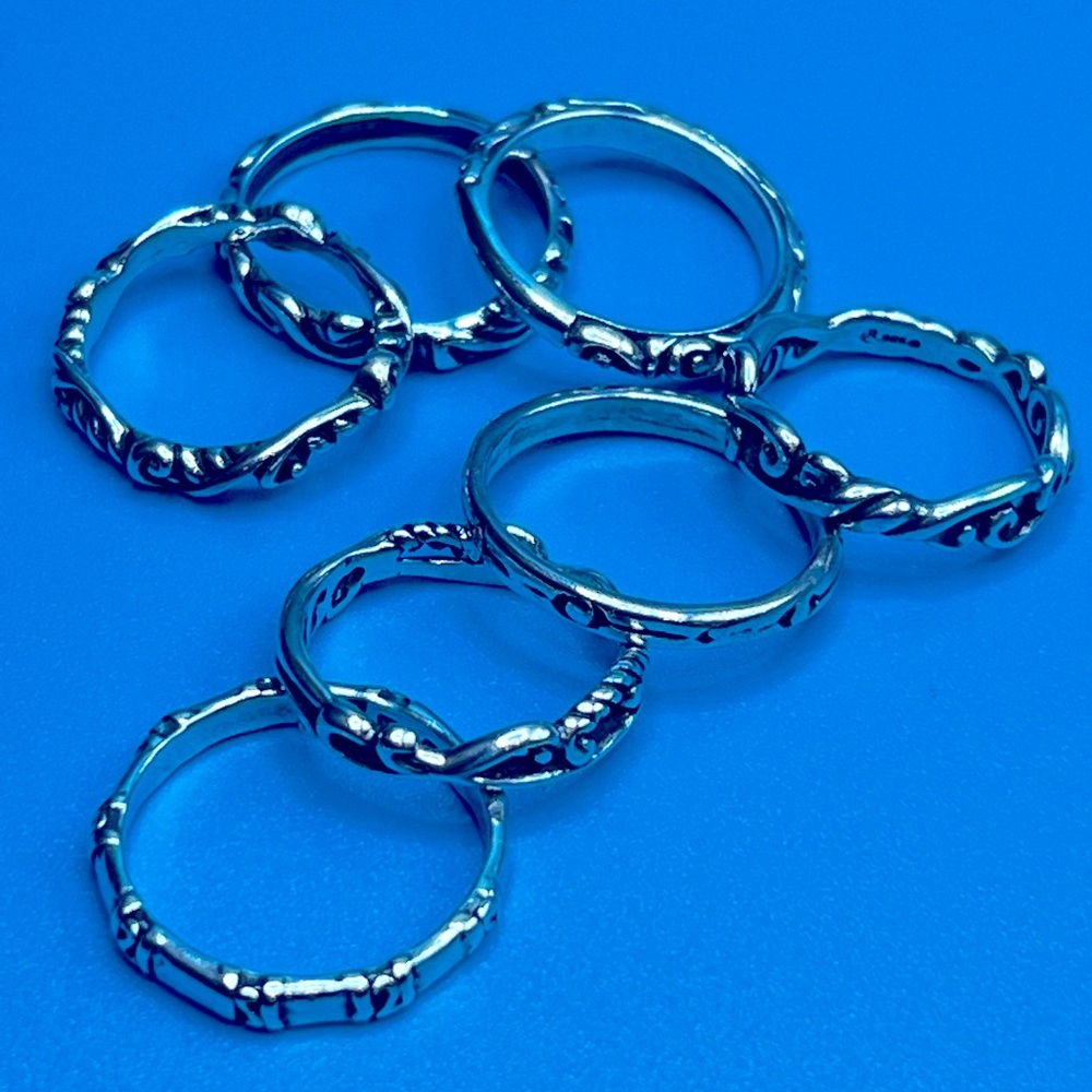 .925 Sterling Silver Stacking Rings - Picture 2 of 3